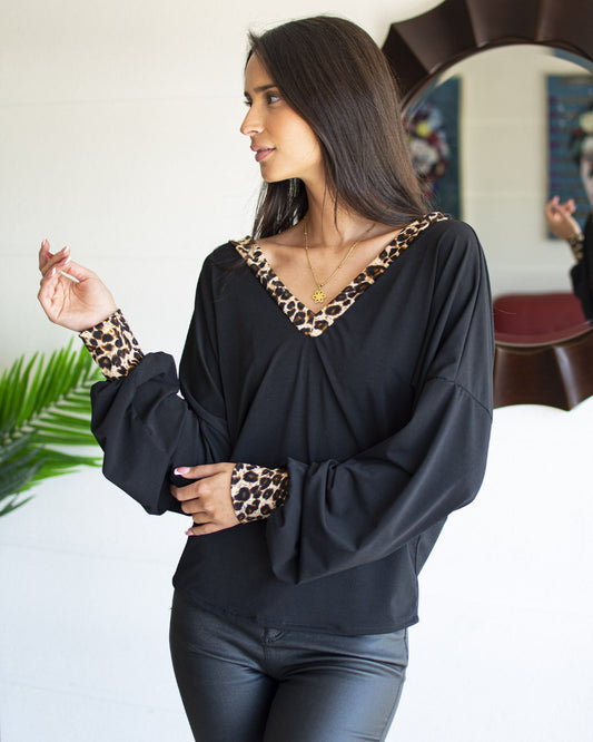 Polera Queensland - Black Print