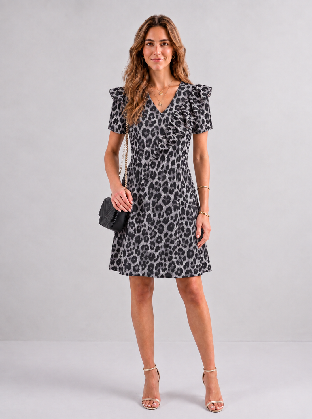 Vestido Adela - Print Tono Gris