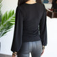 Polera Broome Black Mangas Print
