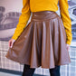 Minifalda Ecocuero Carlina Marron