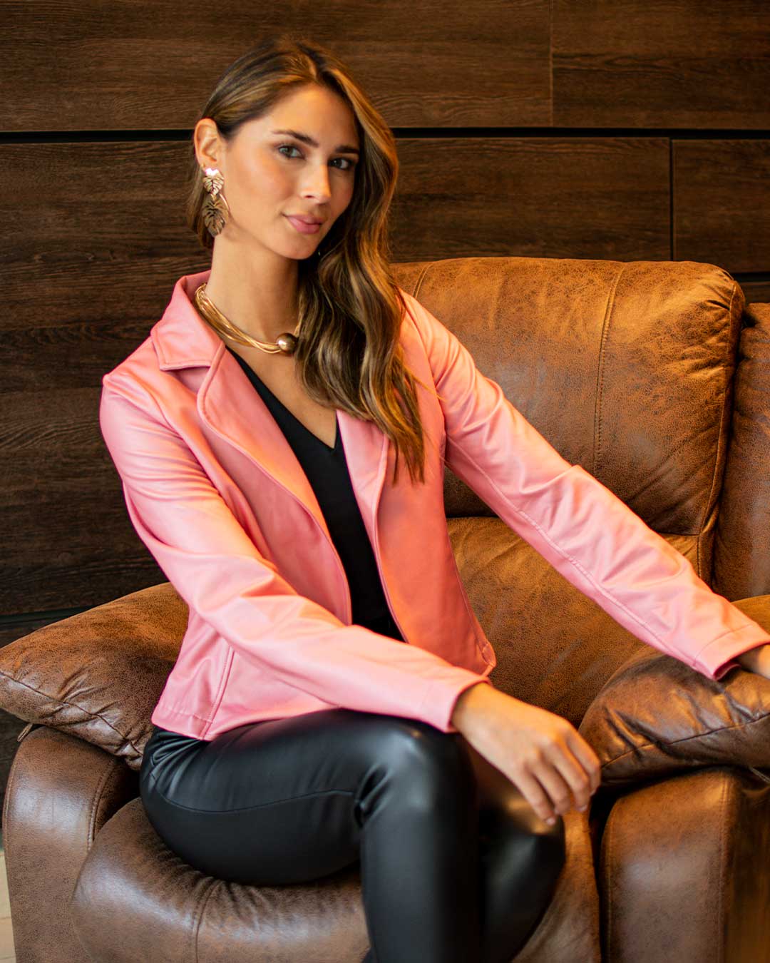 Blazer Eco Cuero Brooklin Colores Variados