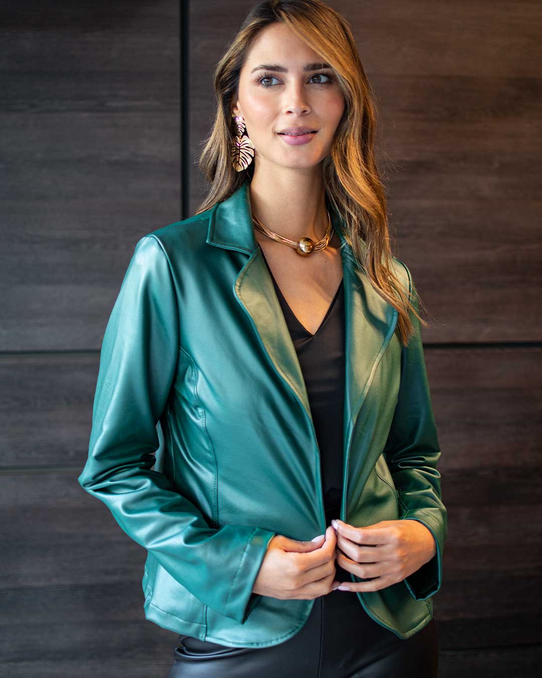 Blazer Eco Cuero Brooklin Colores Variados