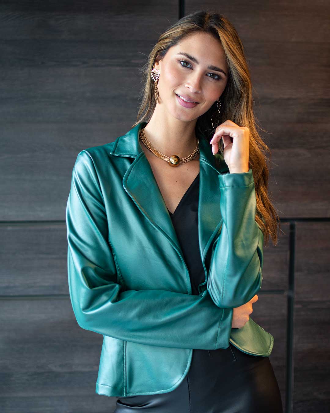Blazer Eco Cuero Brooklin Colores Variados
