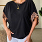 Polera Patti Color Negro Manga Print
