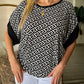 Polera Patti Estampado Abstracto Manga Color Negro
