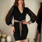 Minivestido Sophie Negro Brillos Dorado