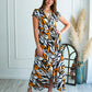 Maxivestido Pavia - Tonos Negro-Naranja