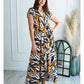 Maxivestido Pavia - Tonos Negro-Naranja