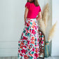 Falda Pareo - Flores Fucsia