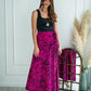 Falda Pareo - Print Fucsia