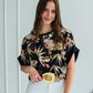 Polera Eleonora - Floreada Tono Negro