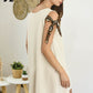 Minivestido Naomi - Beige con Lazos Print