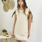 Minivestido Naomi - Beige con Lazos Print