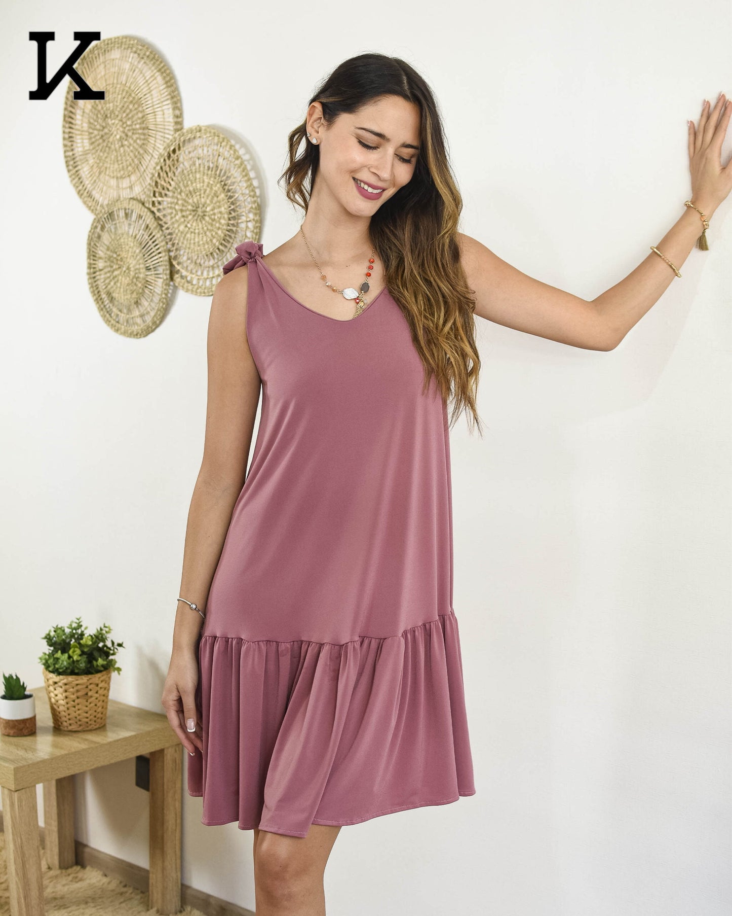Minivestido Rafaela - Palo Rosa