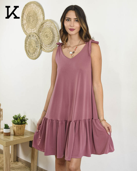Minivestido Rafaela - Palo Rosa
