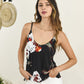 Polera Megan - Negro - Floreado