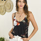 Polera Megan - Negro - Floreado