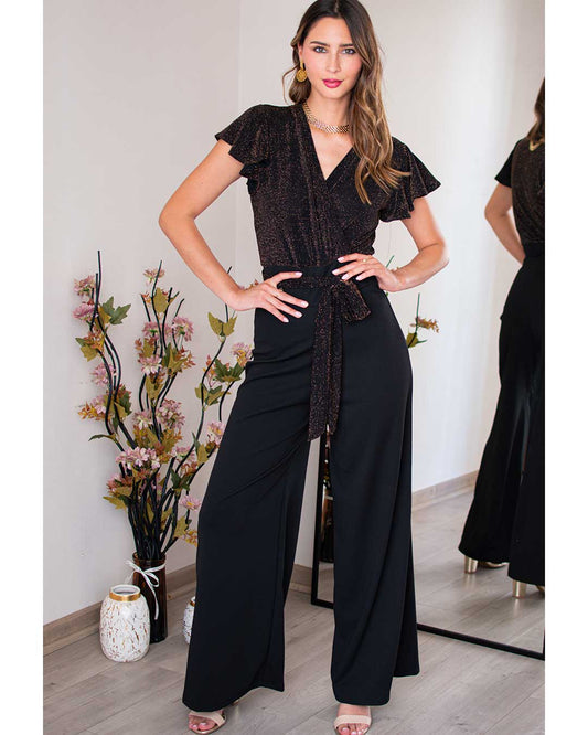 Enterito Elegante De Brillos Tonos Dorado Mancy