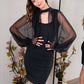 Minivestido Doble Pieza Mangas Transparente - Polly