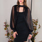 Minivestido Doble Pieza Mangas Transparente - Polly