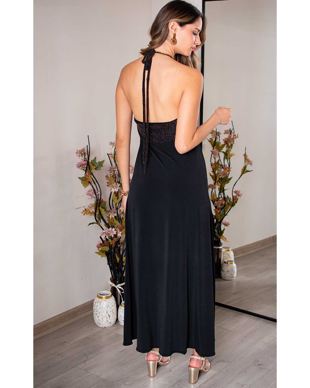 Maxivestido Alice - Brillos En Tonos Dorados