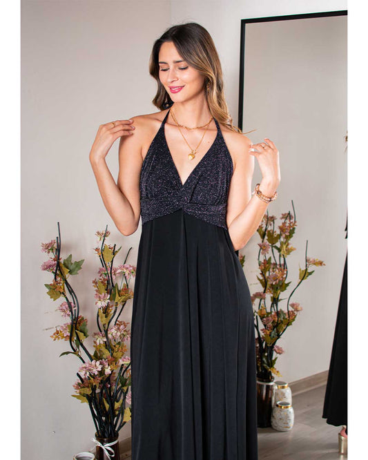 Maxivestido Alice - Brillos En Tonos Plateados
