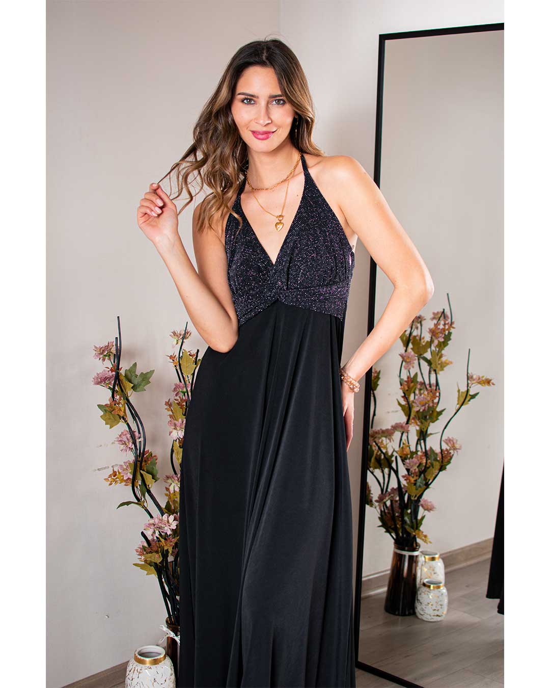 Maxivestido Alice - Brillos En Tonos Plateados