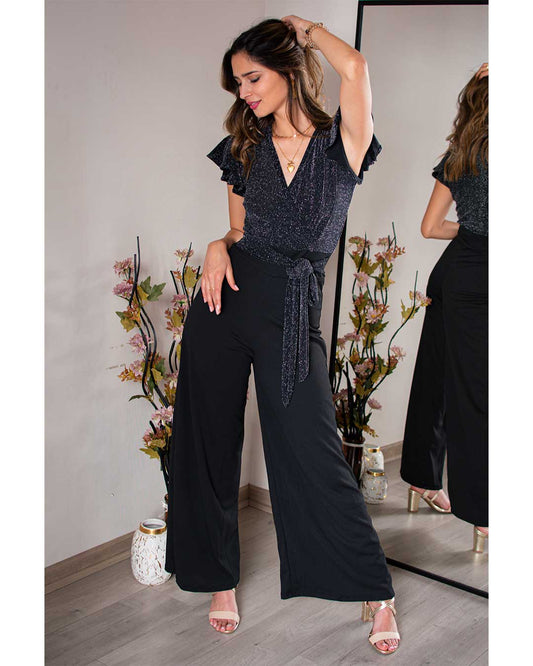 Enterito Elegante De Brillos Tonos Plateados Mancy