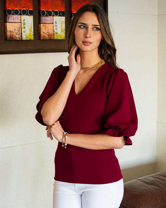 Polera Rita - Burdeo