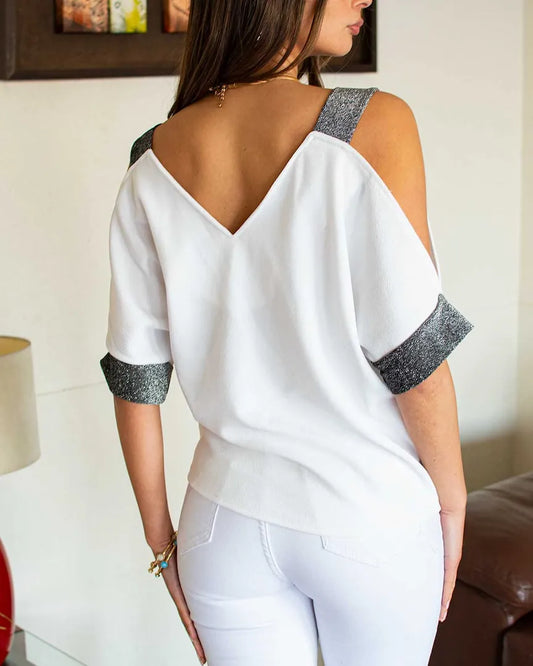 Polera Katita - Brillos Plateados