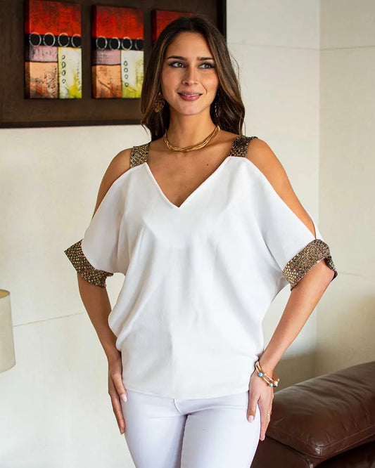 Polera Katita - Brillos Dorados